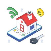 Remote Home isometric Colored illustration vector