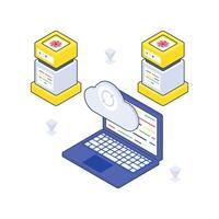 Cloud Computing isometric Colored illustration. vector