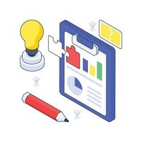 Finding Solution isometric Colored illustration vector