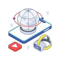 Smartphone 360 View isometric Colored illustration vector