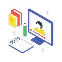 Lecture isometric Colored illustration vector