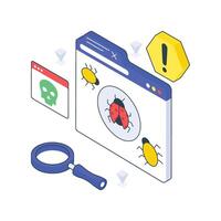 Malware isometric Colored illustration. vector