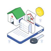 Property Documents isometric Colored illustration vector
