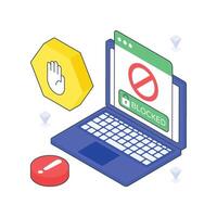 Access Denied isometric Colored illustration. EPS File stock illustration vector