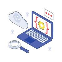 Api Testing isometric Colored illustration vector