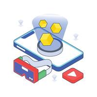 Virtual Modelling isometric Colored illustration vector