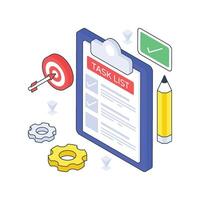 Work Management Task isometric Colored illustration vector