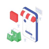 Add to Cart isometric Colored illustration. vector