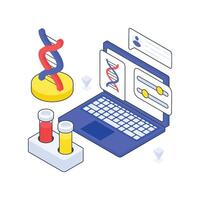 DNA Test isometric Colored illustration. EPS File stock illustration vector