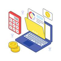 Accounts Folder isometric Colored illustration vector