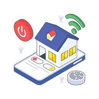 Remotely Home isometric Colored illustration vector