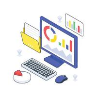 Data Analytics isometric Colored illustration. vector