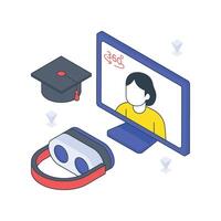 Virtual Lectureisometric Colored illustration vector