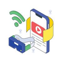 Mobile 360 View isometric Colored illustration vector