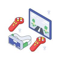 VR Controller isometric Colored illustration vector