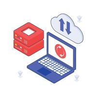 Backup Recovery isometric Colored illustration. vector