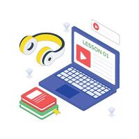 Lesson isometric Colored illustration vector
