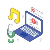 Voice Recognition isometric Colored illustration vector