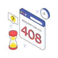 Request Timeout isometric Colored illustration vector