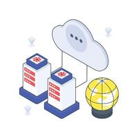 Big Data isometric Colored illustration. vector