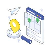 Searching For Location isometric Colored illustration vector