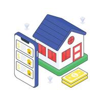 Home Price List isometric Colored illustration vector