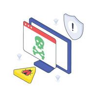 Web Virus isometric Colored illustration vector
