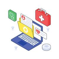 Patient Data isometric Colored illustration. EPS File stock illustration vector