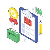 Work Experience isometric Colored illustration vector
