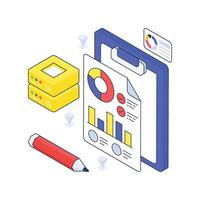 Data Anlytics Report isometric Colored illustration vector