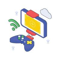 Smart Gamepad isometric Colored illustration vector