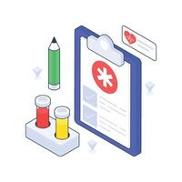 Lab Report isometric Colored illustration. EPS File stock illustration vector
