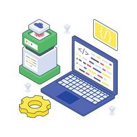 Application programming interface isometric Colored illustration. vector
