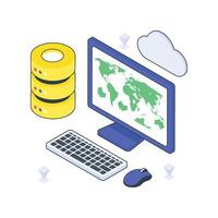 Information Flow isometric Colored illustration vector