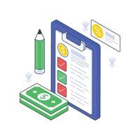 Audit Checklist isometric Colored illustration. vector