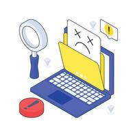 Data Not Found isometric Colored illustration vector