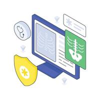 Radiology isometric Colored illustration. EPS File stock illustration vector