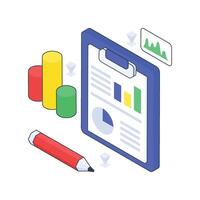 Analysis Report isometric Colored illustration. vector