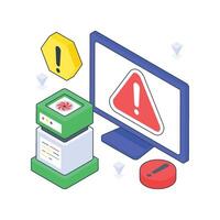 Error file isometric Colored illustration vector