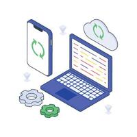 Cloud Infrastructure isometric Colored illustration vector