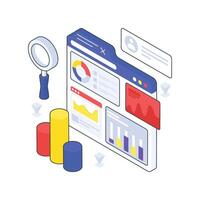 Website Analysis isometric Colored illustration. vector