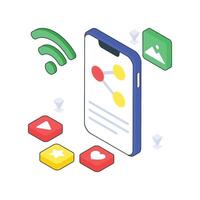 Sharing App isometric Colored illustration vector