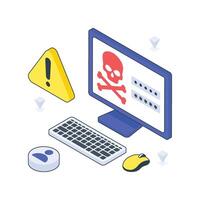 Account Hacking isometric Colored illustration. vector