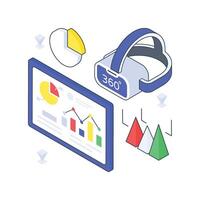 Presentation Using Ar isometric Colored illustration vector