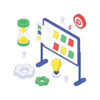 Task Management isometric Colored illustration vector