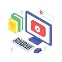 Lesson call isometric Colored illustration vector