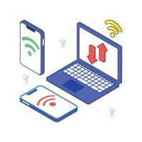 Connected Devices isometric Colored illustration vector