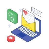 Mail Patient Report isometric Colored illustration. EPS File stock illustration vector