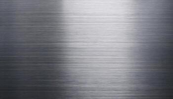close-up of brushed stainless steel surface with a polished finish and horizontal texture for industrial and modern designs photo