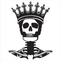 Crowned Skeleton King Clipart vector